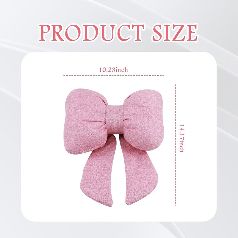Figpade Cute Bow Car Headrest Pillow,Comfortable & Breathable Car Neck Pillows for Relief Neck Fatigue,Universal Head Rest Pillow for Cars Decoration as Birthday Gifts for Women,Girl (Pink) - Image 2